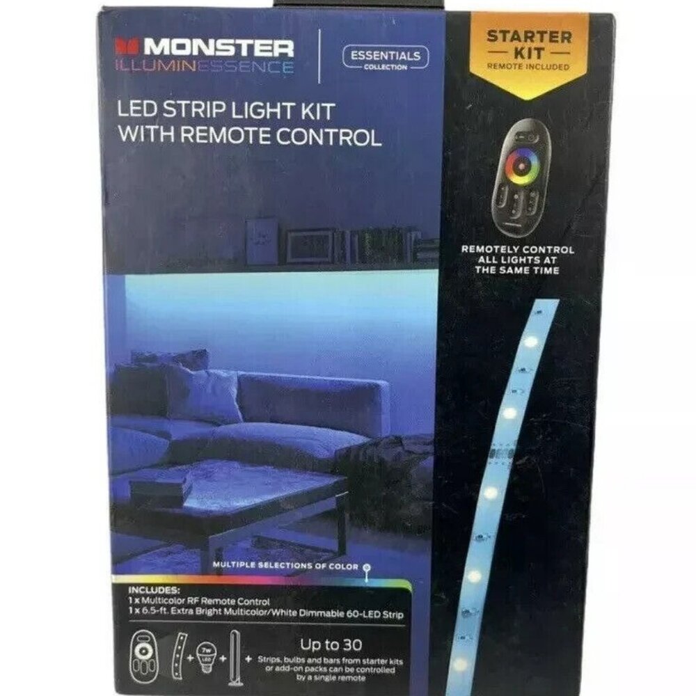 Monster Illuminessence LED Strip Light Kit with Remote Control New